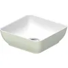 Image de Duravit Sivida lavabo à poser, rectangulaire, 300x300mm, sans trou pour robinet, sans trop-plein, 266003, 266003FH00, Couleur: Couleur intérieure blanc satiné, couleur extérieure vert pâle mat