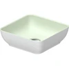 Image de Duravit Lavabo à poser DuroCast + Sivida 30x30cm, vert pâle, extérieur blanc mat