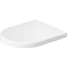 Image de Siège de WC Duravit D-Code, amovible, fixation par pin, 360x440mm, se chevauchant, blanc brillant, charnières en inox, 0028410021