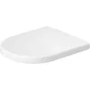 Image de Siège de WC Duravit D-Code, amovible, fixation par pin, 360x483mm, se chevauchant, blanc brillant, charnières en inox, 0028510000