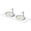 Image de Duravit Sivida Set de lavabos, rond, 2 lavabos, 400x400mm, incl. console 1350x500mm, 268016FG00, Couleur: Version