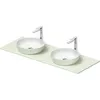 Image de Duravit Sivida Set de lavabos, rond, 2 lavabos, 400x400mm, incl. console 1350x500mm, 268016FH00, Couleur: Version
