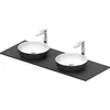 Image de Duravit Sivida Set de lavabos, rond, 2 lavabos, 400x400mm, incl. console 1350x500mm, 268016FI00, Couleur: Version