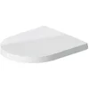 Image de Duravit Abattant WC ME by Starck Compact, Abattant WC avec amortisseur de fermeture, Abattant Toilette en Uréa-Duroplast, avec Charnières en Acier Inoxydable