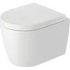 Image de Duravit WC suspendu, cuvette à chasse profonde Com Me by Starck 37x48 cm, 4,5 l, sans bride, blanc mat HygGlaze