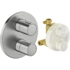 Image de Duravit Set de montage complet UP-THM, rosace ronde, acier inoxydable brossé