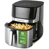 Image de GOURMETmaxx Friteuse numérique à air chaud avec écran tactile, friteuse à air avec compartiment de cuisson de 7,5 l et fonction minuterie, friture presque sans huile, 10 programmes, 2200 W, chaleur