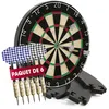 Image de #DoYourDart Cible de fléchettes | Kit Complet avec 6 fléchettes en Acier, Surround et Suspension Murale | Cible en sisal avec Surround de fléchettes | Cible de fléchettes - Fibres
