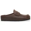 Image de Birkenstock pour homme. 1029617 Mocassins en Cuir Naples Wrapped marron (Coupe Standard) foncé (46), Plat, Aucun, Casuel