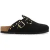 Image de Sabots Boston Rivet Suède BIRKENSTOCK Noir 36