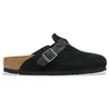 Image de Birkenstock pour femme. 1030497 Sabots en Cuir Boston Braided (Coupe Étroite) noir (38), Plat, Aucun, Casuel