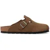 Image de Sabots Boston Soft Footbed Suède BIRKENSTOCK Marron 36