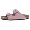 Image de Birkenstock Pantoufles pour Femmes Arizona BS 1031651 Couleur Argile Rose, avec Boucles et Cuir suédé 37