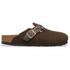 Image de Birkenstock pour femme. 1031716 Sabots en Cuir Boston Braided (Ajustement Étroit) marron foncé (38), Plat, Aucun, Casuel