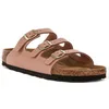 Image de Birkenstock 1031813 Florida Fresh Soft Pink Sandale avec triple boucle en cuir rose, rose, 38 EU