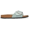 Image de Birkenstock pour femme. 1031788 Sandales en Cuir Madrid Big Buckle (Coupe Étroite) bleu-vert (42), Plat, Aucun, Casuel