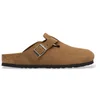 Image de Birkenstock pour femme. 1032795 Sabots en Cuir Boston (Coupe Étroite) marron (39), Plat, Aucun, Casuel
