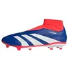Image de adidas Mixte PREDATOR LEAGUE Laceless Football boots Firm Ground, Lucid Blue / Cloud White / Solar Red, 46 2/3 EU