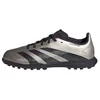 Image de adidas Predator League Chaussures de Football Unisexes en Moquette (Adolescents), Platinum Metallic/Aurora Black/Turbo, 36 EU