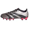 Image de adidas Chaussures de Football Predator League Unisexes pour Enfants, multisurfaces (Adolescents), Platinum Metallic/Aurora Black/Turbo, 38 2/3