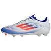 Image de adidas Mixte F50 LEAGUE Football boots Firm Ground, Cloud White / Solar Red / Lucid Blue, 44 2/3 EU