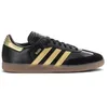 Image de adidas Samba OG Baskets pour homme, Noir/doré métallisé/gomme, 11.5