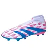 Image de adidas Predator League Baskets sans lacets pour terrain ferme Unisexe EU, blanc/rose, 44 2/3 EU
