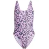 Image de adidas Maillot de Bain Essentials pour Femme Imprimé Animal Dos en U, PREPUR/Blanc, 36