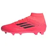 Image de adidas Women's Chaussure F50 League mi-Montante Terrain Souple/Multi-Surfaces, Turbo/Aurora Black/Platinum Metallic, 42