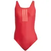 Image de adidas Damen 3 Stripes V-Back Swimsuit, Pure Ruby/Lucid Red, 34