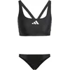 Image de adidas Femme 3 Stripes V-Back Bikini Swimwear, Black/White, 38