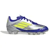 Image de adidas Mixte Enfant F50 League Football Boots Multi Ground, Silver met./Solar Yellow/Lucid Blue, 28 EU
