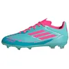 Image de adidas Kids' Chaussure F50 League Messi Terrain Souple/Multi-Surfaces Enfants, Flash Aqua/Lucid Pink/Lucid Cyan, 32