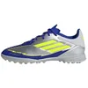 Image de adidas Mixte F50 League Football Boots Turf, Silver Metallic/Solar Yellow/Lucid Blue, 46 EU