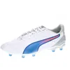 Image de PUMA Unisex Adults King Pro FG/AG Soccer Shoe, PUMA White-BLUEMAZING-Flat Light Gray, 43 EU