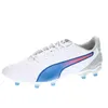 Image de PUMA Unisex Adults King Pro FG/AG Soccer Shoe, PUMA White-BLUEMAZING-Flat Light Gray, 46 EU