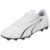 Image de Puma Men Vitoria FG/AG Soccer Shoe, Puma White-Puma Black, 46 EU