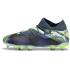 Image de Puma Mixte Enfant Future 7 Match FG/AG Jr, Gray Skies Puma White Fizzy Apple, 32 EU