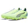 Image de PUMA Unisex Adults Ultra 5 Pro FG/AG Soccer Shoe, Fizzy Apple-PUMA White-BLUEMAZING, 39 EU