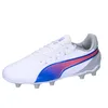 Image de PUMA Unisex Youth King Match FG/AG JR Soccer Shoe, PUMA White-BLUEMAZING-Flat Light Gray, 34.5 EU