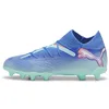 Image de PUMA Unisex Youth Future 7 Pro FG/AG JR Soccer Shoe, BLUEMAZING-PUMA White-Electric Peppermint, 38 EU