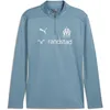 Image de PUMA Haut d’entraînement à 1/4 Zip Olympique de Marseille Homme M, Bold Blue Putty Beige