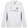 Image de PUMA Maillot d'entraînement avec Fermeture éclair Courte Olympique de Marseille pour Homme M White Ocean Tropic Blue