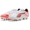 Image de Puma Ultra 5 Play FG/AG, Chaussure de Football Unisexe, Puma White-Puma Black-Glowing Red,