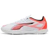 Image de Puma Ultra 5 Play TT, Chaussure de Football Unisexe, Puma White-Puma Black-Glowing Red,