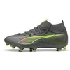 Image de Puma Ultra 5 Match+ FG/AG, Chaussure de Football Unisexe, Matte Aged Silver-Yellow Alert-Puma Aged Silver,