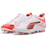 Image de Puma Ultra 5 Match MG JR, Chaussure de Football Unisexe, Puma White-Puma Black-Glowing Red,