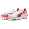 Image de Puma Ultra 5 Match MXSG, Chaussure de Football Unisexe, Puma White-Puma Black-Glowing Red,