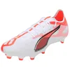 Image de Puma Ultra 5 Match FG/AG, Chaussure de Football Unisexe, Puma White-Puma Black-Glowing Red,
