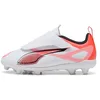 Image de PUMA Ultra 5 Play V FG/AG RB JR, Chaussure de Football Unisexe, PUMA White-PUMA Black-Glowing Red,